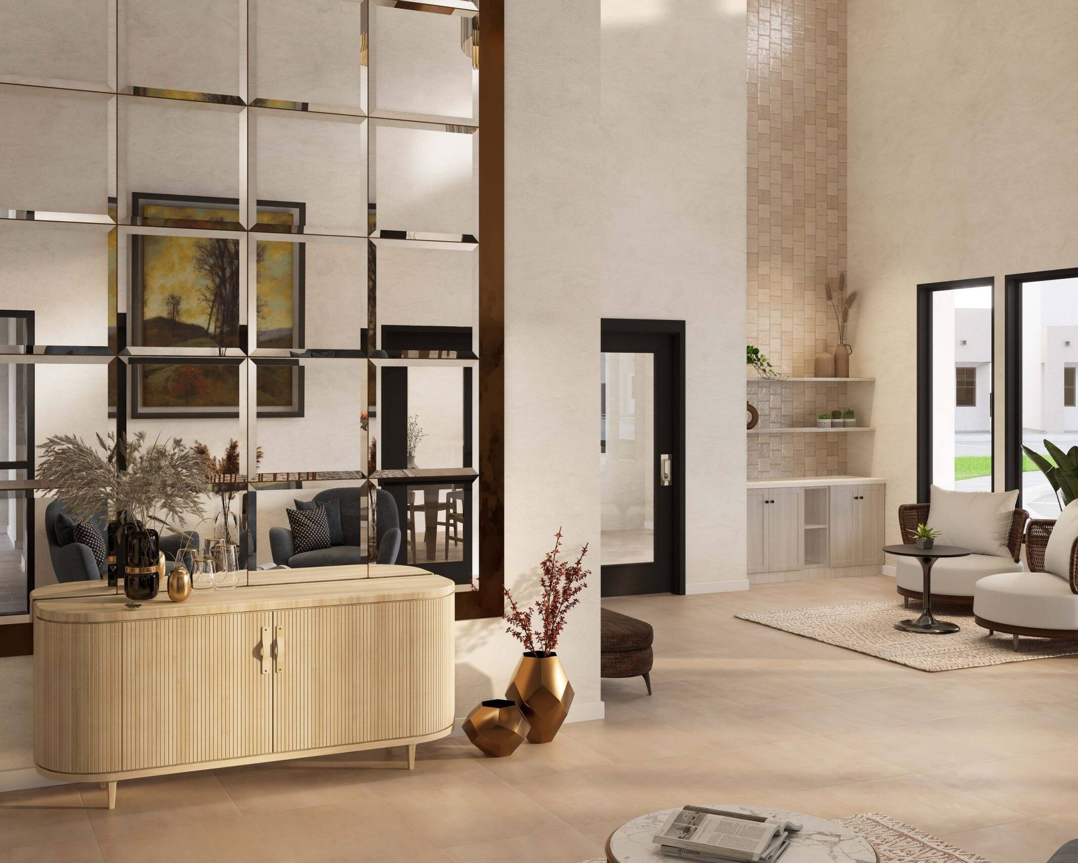 interior community space at a built-to-rent space