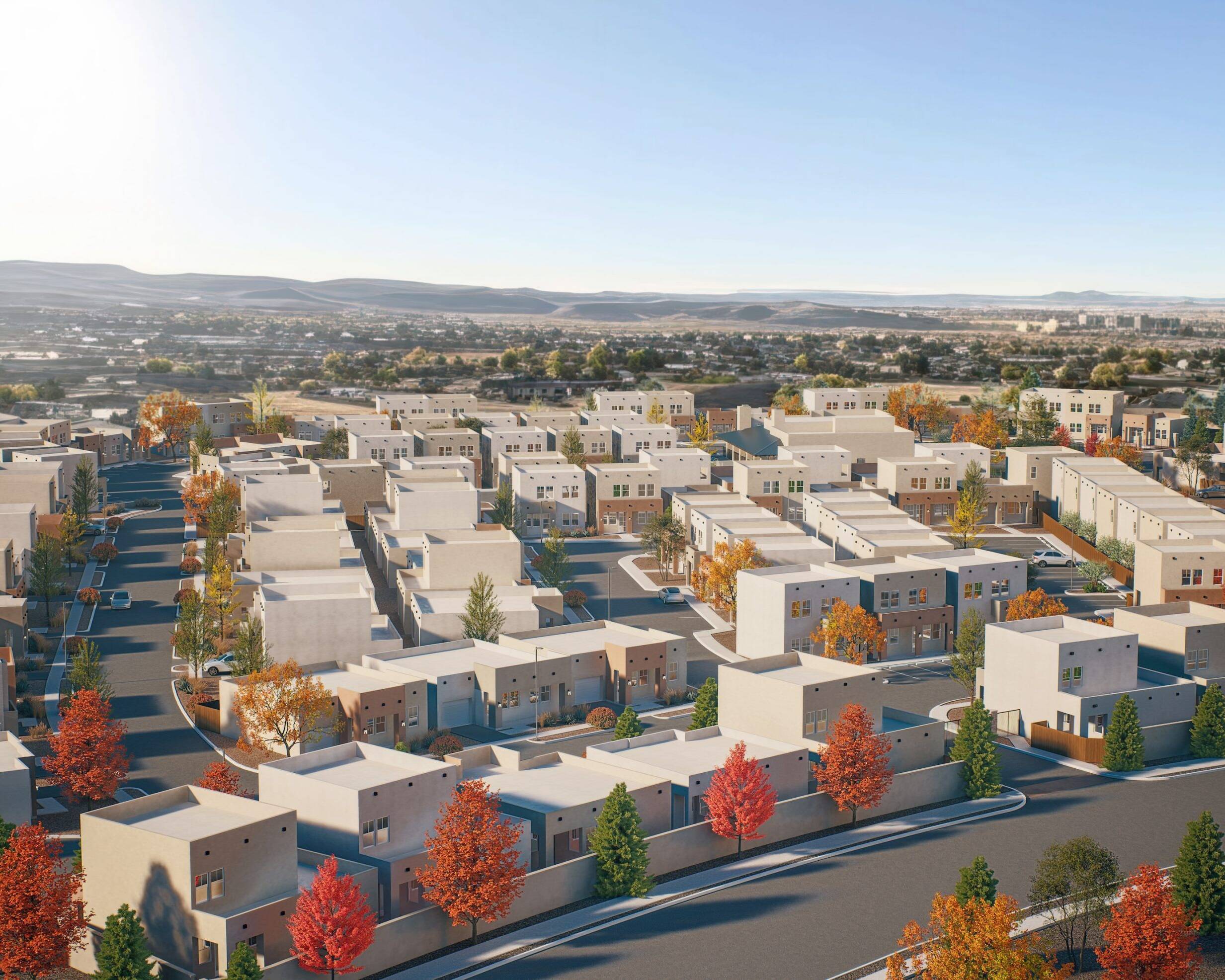 Drone view of Rio Rancho Build-to-rent community