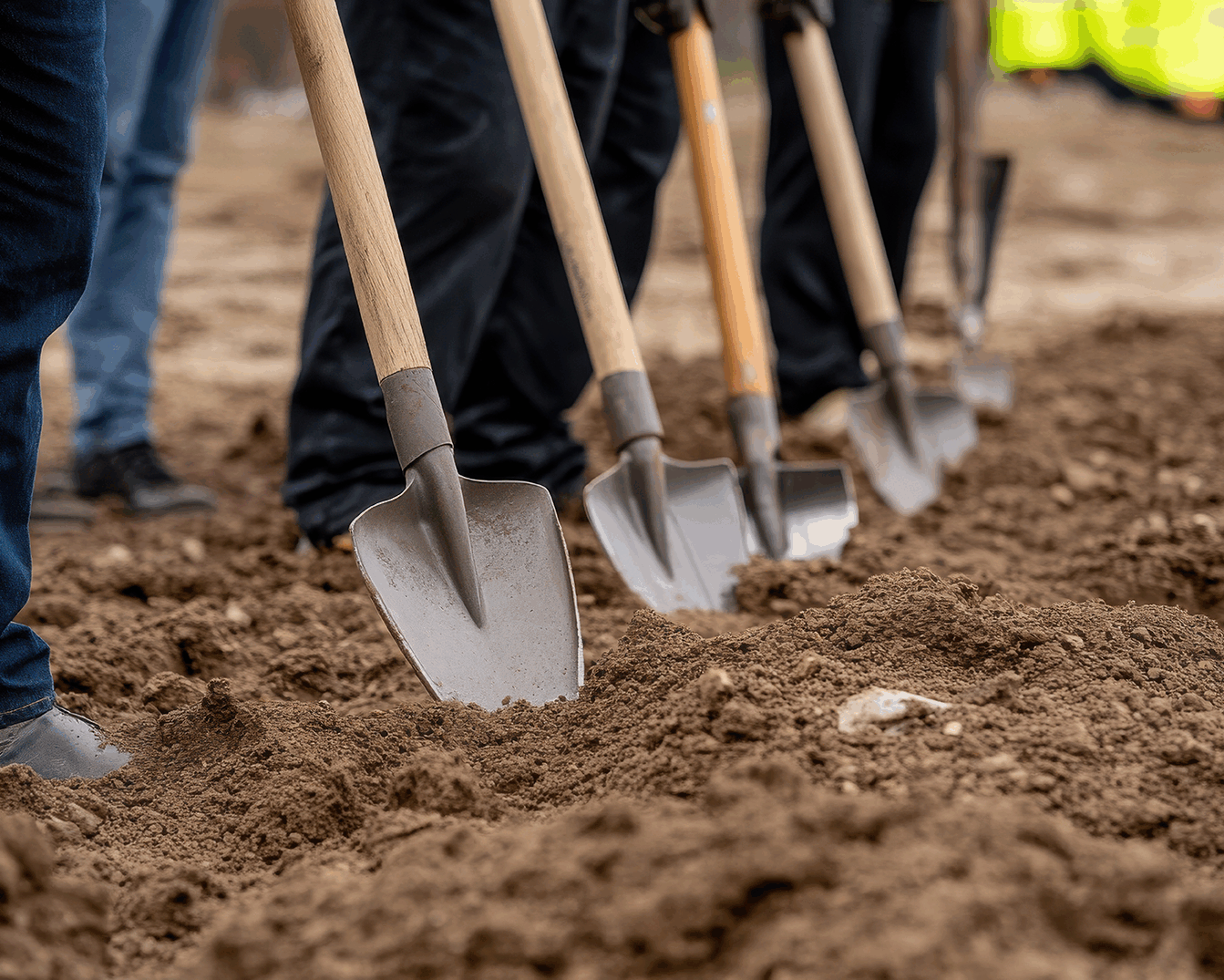 shovels at a groundbreaking