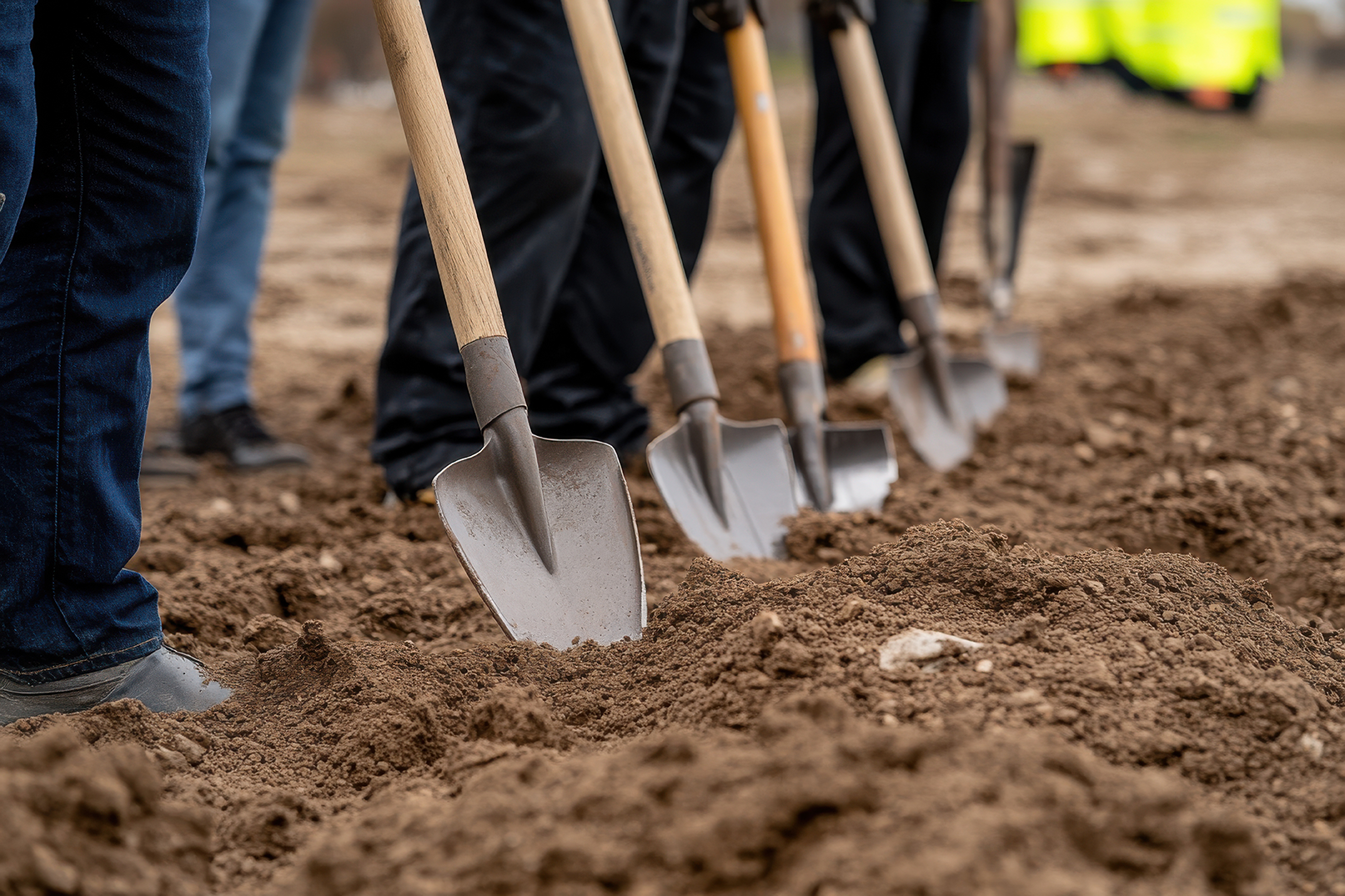 shovels at a groundbreaking