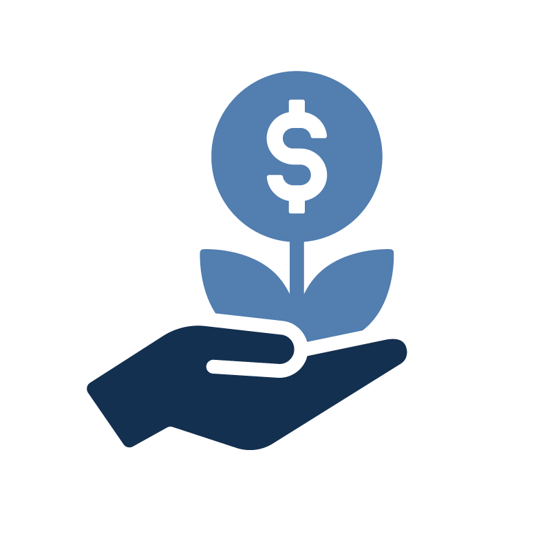 hand holding flower with a dollar sign